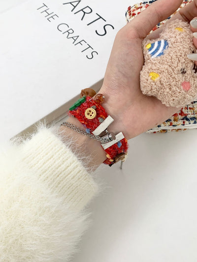 Pulsera Navideña de Peluche - Correa Festiva para Otoño e Invierno - Image 23