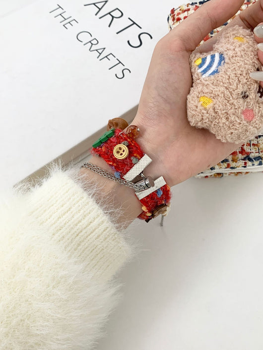 Pulsera Navideña de Peluche - Correa Festiva para Otoño e Invierno - Image 23