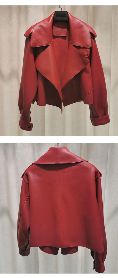 Chaqueta de Cuero para Mujer Estilo Retro Clásico - Image 14