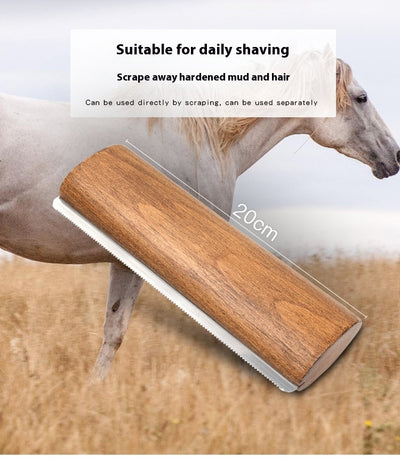Rascador de Sudor de Madera Maciza 20cm con Borde Serrado para Caballos - Image 10