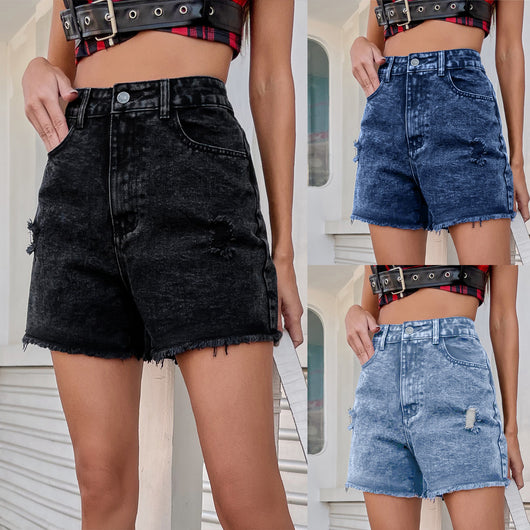 Shorts Sueltos de Cintura Alta con Pierna Ancha para Mujer