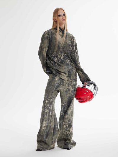 Jeans Desgastados con Estampado 3D Efecto Industrial Splash - Image 9