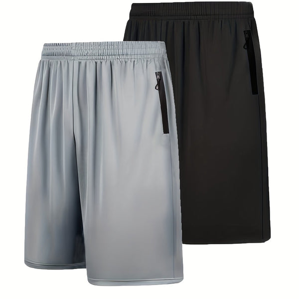 Pack 2 Shorts Deportivos Hombre Secado Rápido con Cintura Elástica