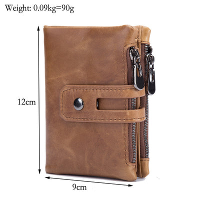 Billetera de Cuero Encerado para Hombre con Doble Cierre y Protección Antirrobo - Image 5