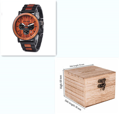 Reloj de Madera Multifunción con Tres Esferas de Cuarzo - Image 16
