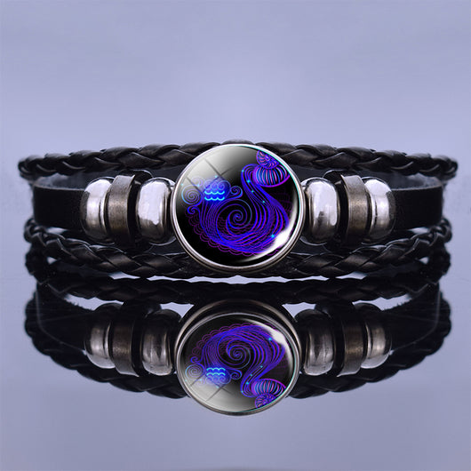 Pulsera de Pareja Constelaciones Luminosas - Cuero Negro - Image 26