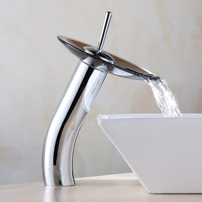 Grifo de Lavabo Cobre Puro con Cascada de Cristal - Image 8