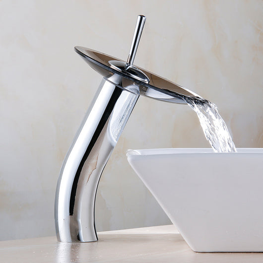 Grifo de Lavabo Cobre Puro con Cascada de Cristal - Image 8