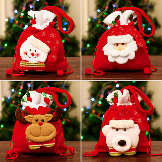 Bolsa de Regalo Navideña Portátil con Acabado Satinado