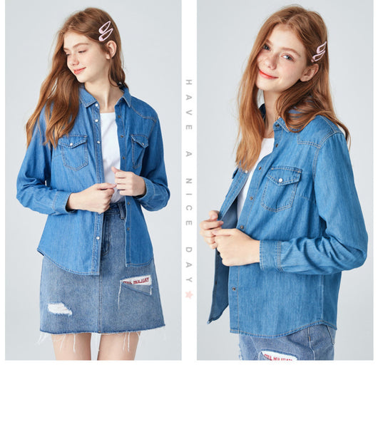 Camisa de Mezclilla Manga Larga para Mujer - Image 2
