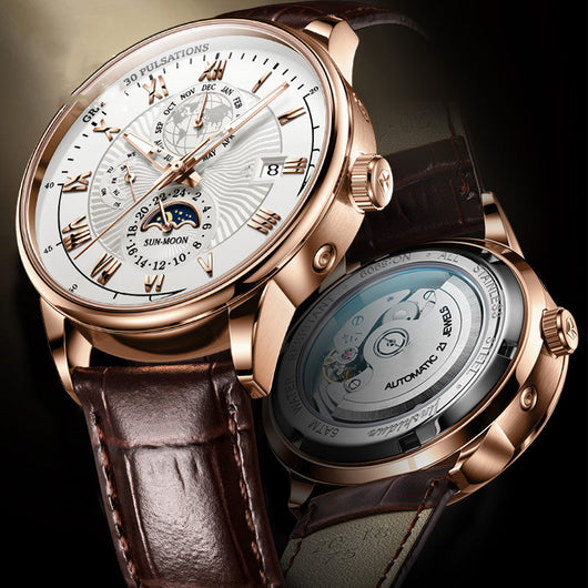 Reloj Mecánico Automático de Moda con Tres Esferas y Seis Agujas - Image 16
