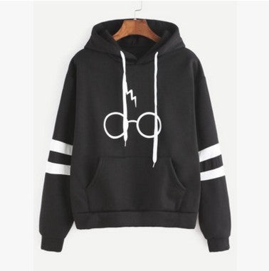 Sudadera con Capucha Estampada de Rayas y Terciopelo - Image 6