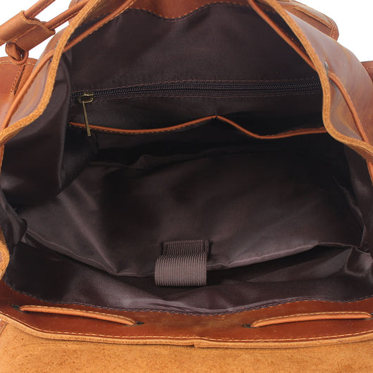 Mochila de Cuero Genuino Estilo Retro con Gran Capacidad para Hombre - Image 12
