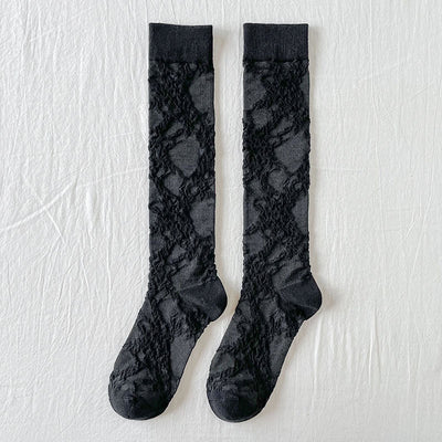 Calcetines Retro Lolita Malla Hueca Rayas Verticales Primavera Verano - Image 19