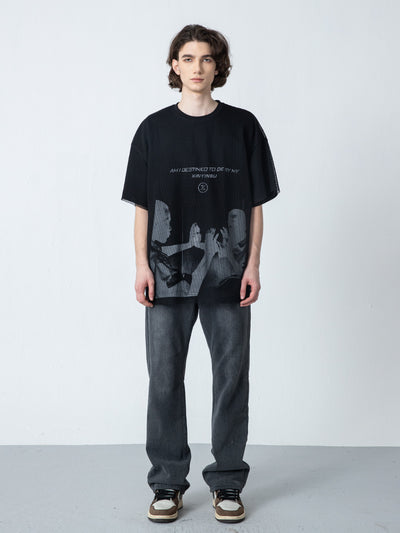 Playera Hombre Patrón de Letras con Colores Invertidos - Image 13