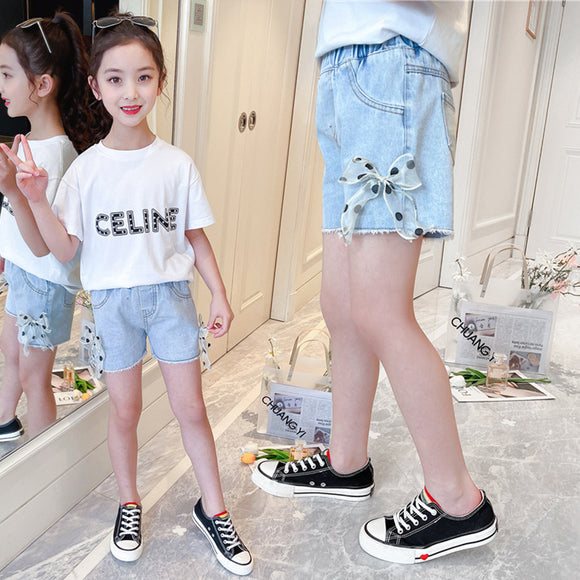 Shorts de Mezclilla para Niñas con Moño - Ideal para Verano