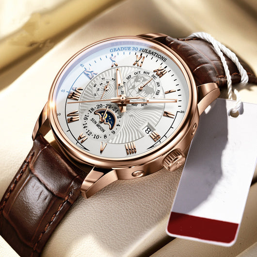 Reloj Mecánico Automático de Moda con Tres Esferas y Seis Agujas - Image 12