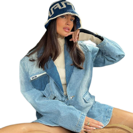 Chaqueta Denim Retro Americana Azul Super Fire - Image 5