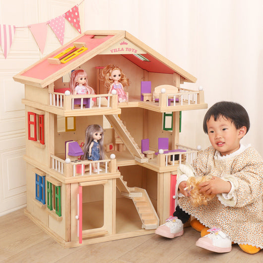 Casa de Juguete de Madera para Niños