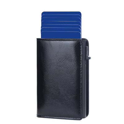 Cartera Minimalista de Cuero Engrasado con Protección Antimagnética - Image 3