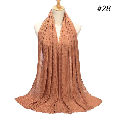 Hijab Chiffón Plisado con Efecto Perla - Capa Versátil - Image 28