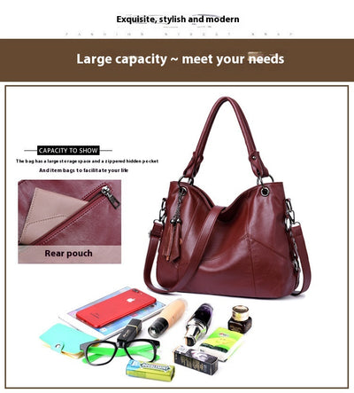 Bolso Bandolera de Cuero PU con Detalles de Costura y Borlas para Mujer - Image 40