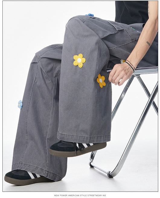Pantalones de Trabajo Retro Multi-bolsillos Corte Recto Unisex - Image 15