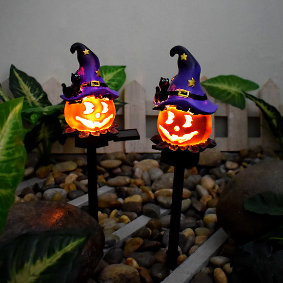 Linterna Solar de Calabaza Halloween - Decoración de Resina Artesanal para Jardín