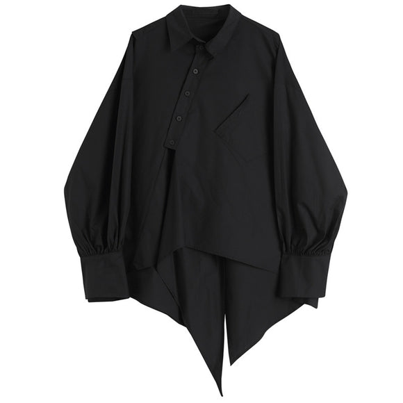Blusa Otoñal de Diseño Asimétrico - Top Suelto Adelgazante para Mujer