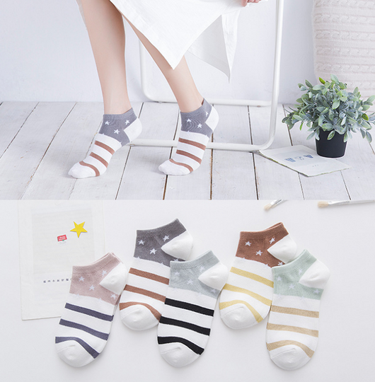 Pack 5 Pares Calcetines Gatos a Rayas para Mujer - Algodón Cómodo y Divertido - Image 9