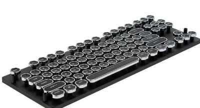 Teclado Mecánico Steampunk con Diseño de Máquina de Escribir