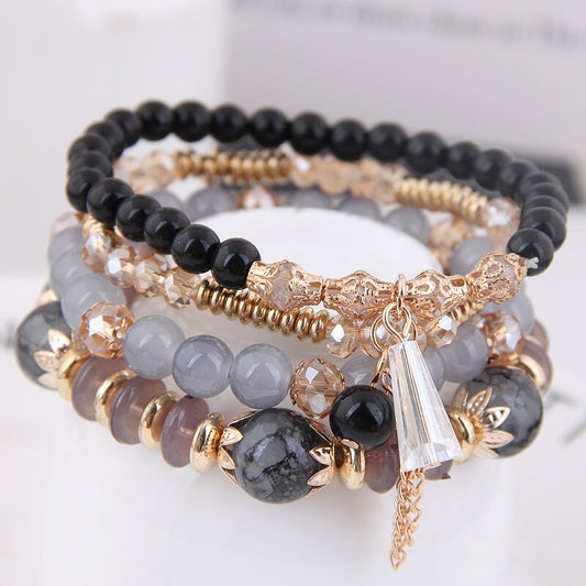 Pulsera Bohemia Multicolor con Cuentas Acrílicas - Brazalete Étnico Multicapa para Mujer - Image 2