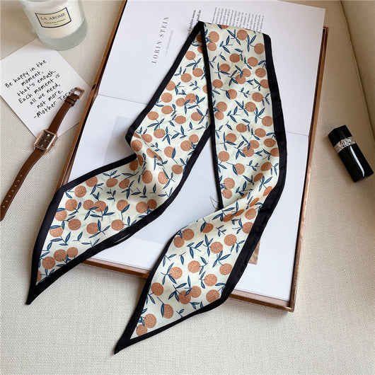Pañuelo de Seda Estampado con Frutas, Diseño Alargado - Image 11