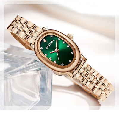 Reloj de Cuarzo para Mujer con Correa de Cuero y Acero Inoxidable Resistente al Agua - Image 15