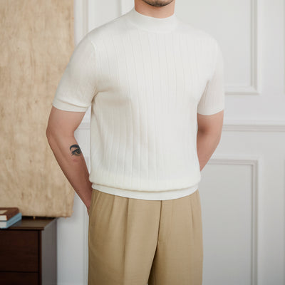 Polera Cuello Alto Lana Merino Manga Corta