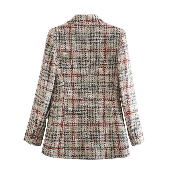 Blazer a Cuadros para Mujer - Elegancia Profesional