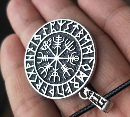 Anillo Amuleto de Runas Vikingas Símbolo Nórdico con Colgante - Image 2