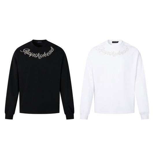 Sudadera con Capucha Pesada de Letras Perladas para Parejas