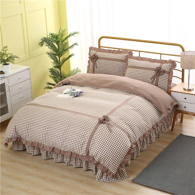Conjunto de Pijama Cuadrille Estilo Princesa Coreano de 4 Piezas con Encaje - Image 30