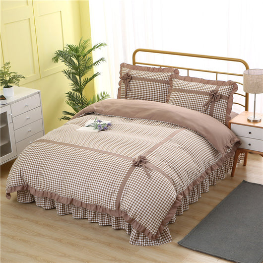 Conjunto de Pijama Cuadrille Estilo Princesa Coreano de 4 Piezas con Encaje - Image 30