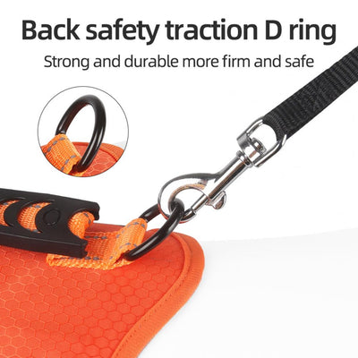 Orange no-pull dog harness with reflective strips, adjustable buckles, and a top handle for training and outdoor use. - Image 22