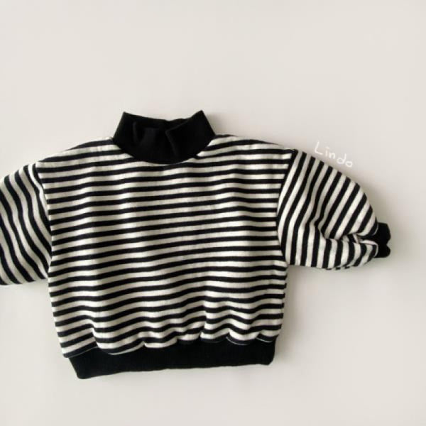 Sudadera Suelta a Rayas con Cuello Alto