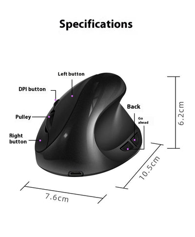 Ratón Inalámbrico Ergonómico Vertical de Tres Generaciones con Carga Inductiva - Image 14
