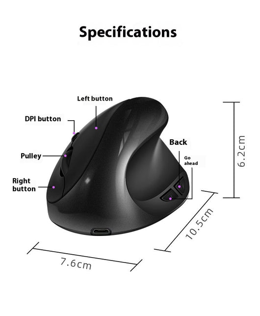 Ratón Inalámbrico Ergonómico Vertical de Tres Generaciones con Carga Inductiva - Image 14