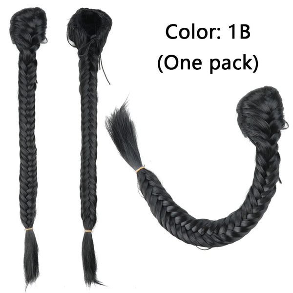 Peluca Trenza Sintética Cola de Caballo Estilo Fishtail para Mujer - Image 7
