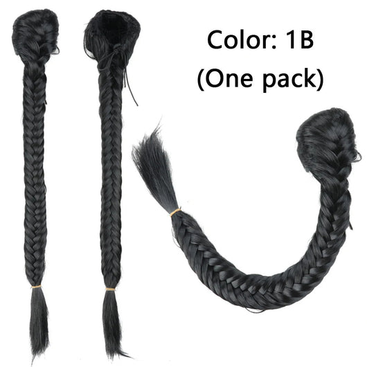 Peluca Trenza Sintética Cola de Caballo Estilo Fishtail para Mujer - Image 7