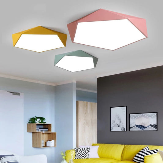 Lámpara de Techo Geométrica Macaron - Diseño Creativo Multicolor