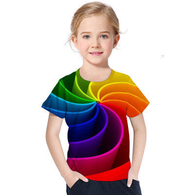 Camiseta Infantil de Manga Corta con Estampado Digital