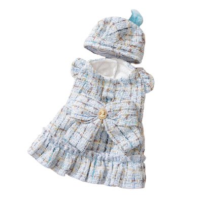 Vestido Elegante Tipo Chanel con Moño para Mascotas - Abrigo Cálido para Otoño e Invierno - Image 16