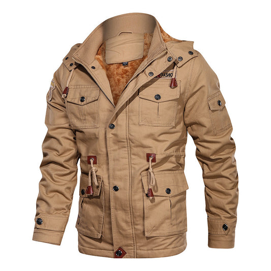Chaqueta Térmica Militar para Hombre con Capucha - Abrigo de Invierno Grueso Mountainskin
